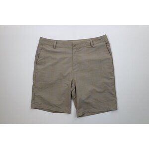 Vintage Under Armour Mens Size 40 HeatGear Golfing Golf Chino Shorts Gray Plaid